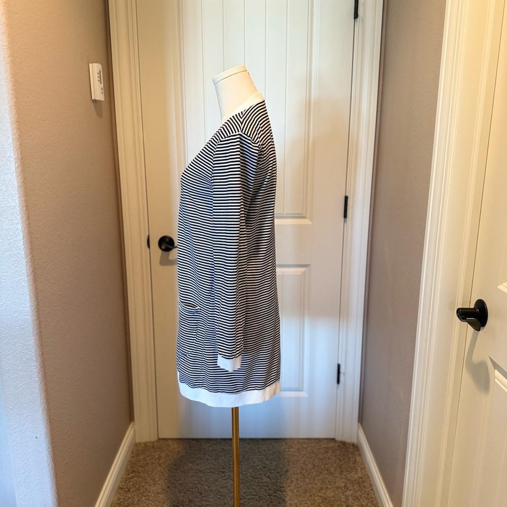 Striped Black and White Women's Sweater - Picture 3 of 4